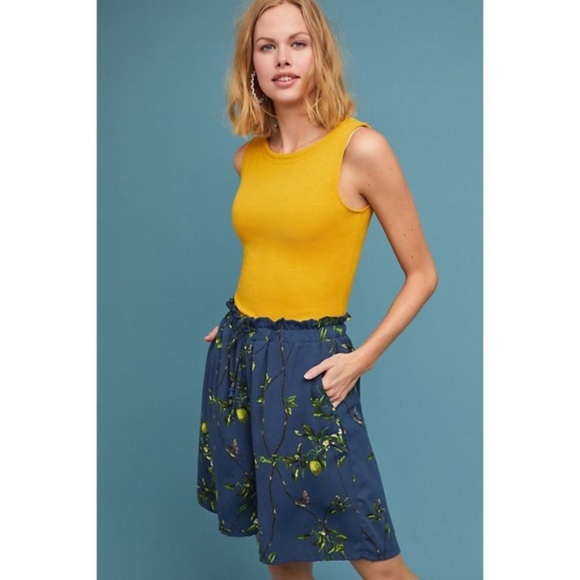 NWT Anthropologie Lemon Print Bermuda Shorts - Picture 2 of 6
